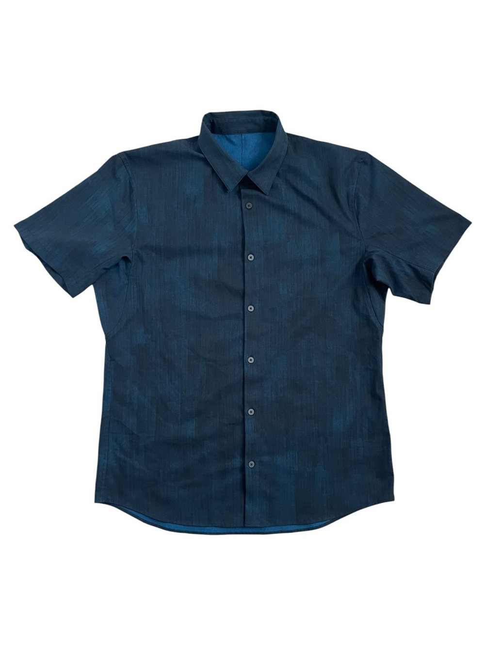 Lululemon Airing Easy Mens L Performance Short Sleeve Button Up Patterned Shirt